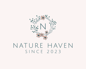 Flower Vine Nature Garland logo design