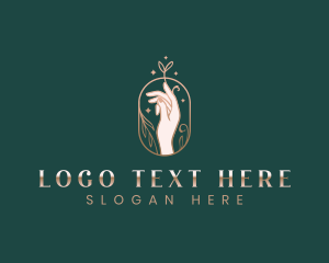 Elegant Floral Hand Nail Art logo