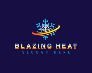 Cooling Heating Swoosh logo design