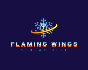 Cooling Heating Swoosh logo design