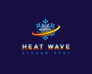 Cooling Heating Swoosh logo design