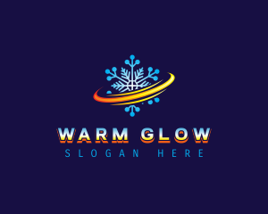 Cooling Heating Swoosh logo design