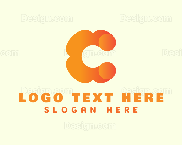 Orange Flower Letter C Logo