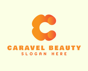 Orange Flower Letter C logo design