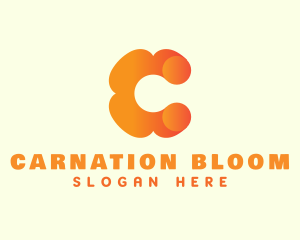 Orange Flower Letter C logo design