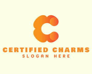 Orange Flower Letter C logo design