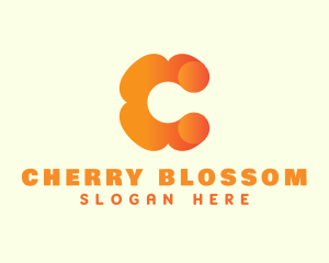 Orange Flower Letter C logo design