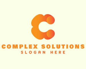 Orange Flower Letter C logo design