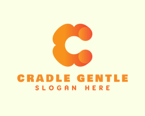 Orange Flower Letter C logo design