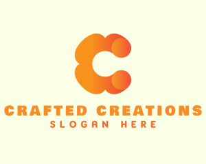 Orange Flower Letter C logo design