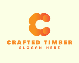 Orange Flower Letter C logo design