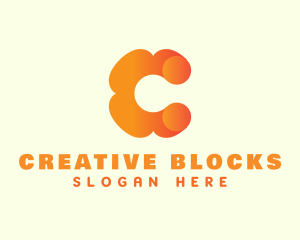 Orange Flower Letter C logo design