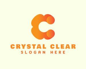 Orange Flower Letter C logo design