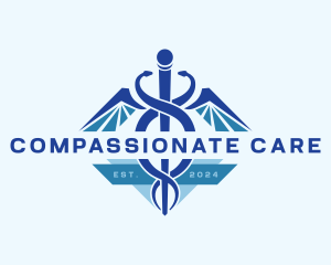 Caduceus Hospital Clinic logo design