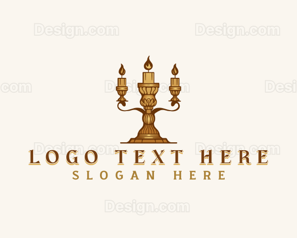 Elegant Candelabra Candle Logo