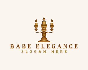 Elegant Candelabra Candle logo design