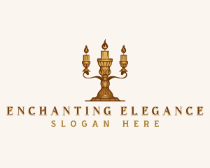 Elegant Candelabra Candle logo design