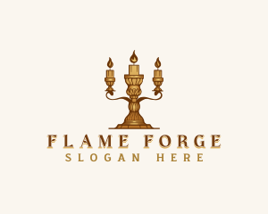 Elegant Candelabra Candle logo design