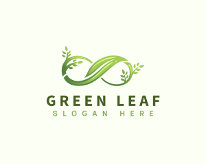 Infinity Plant Leaf logo design