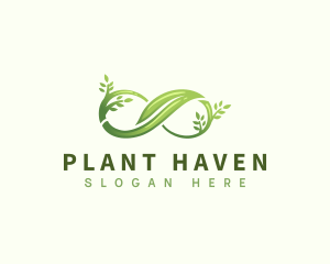 Infinity Plant Leaf logo design