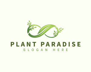 Infinity Plant Leaf logo design