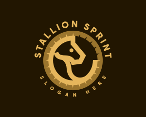 Stallion Horse Race logo design