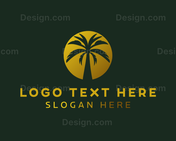 Coconut Tree Vacation Logo