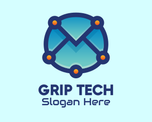 Email Envelope Tech logo design