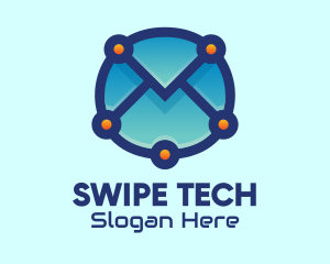 Email Envelope Tech logo design