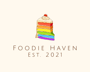 Colorful Rainbow Cake logo design