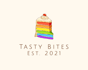 Colorful Rainbow Cake logo design