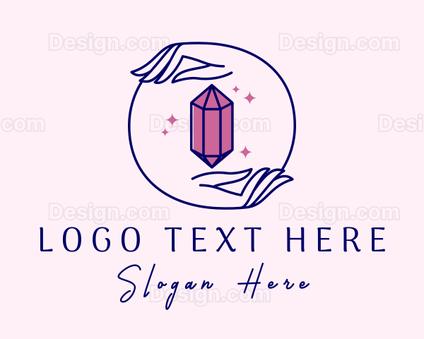 Crystal Gem Jeweler Hand Logo