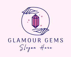 Crystal Gem Jeweler Hand logo design