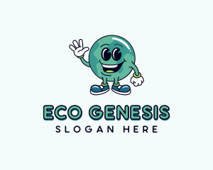 Eco Earth Globe logo design