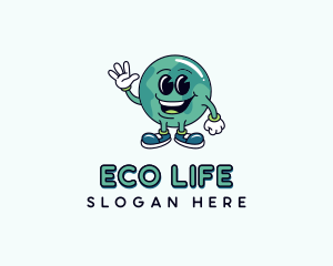 Eco Earth Globe logo design