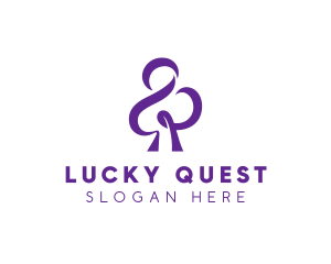 Lucky Ribbon Clover logo design