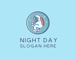 Cute Night Astronaut  logo design