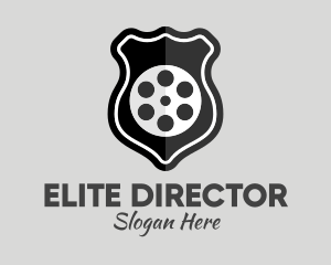 Monochrome Film Reel Badge  logo design