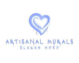 Brush Paint Heart logo design