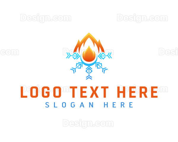 Snowflake Air Condition Fire Logo