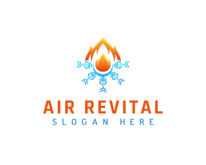 Snowflake Air Condition Fire logo design