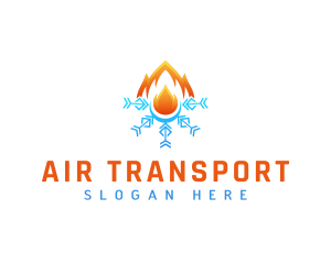 Snowflake Air Condition Fire logo design