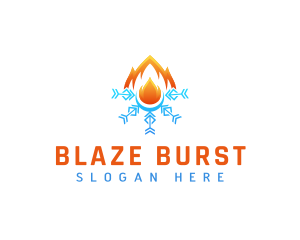 Snowflake Air Condition Fire logo design