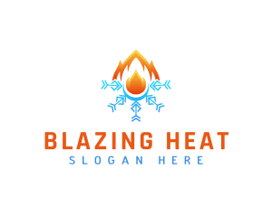 Snowflake Air Condition Fire logo design