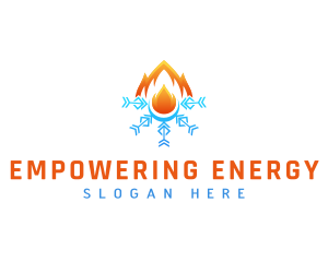 Snowflake Air Condition Fire logo design