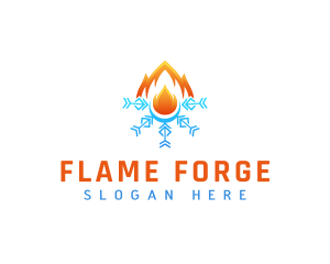 Snowflake Air Condition Fire logo design