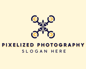 Aerial Quadcopter Drone logo design