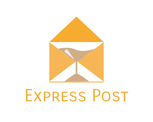 Mail Envelope Hourglas logo design