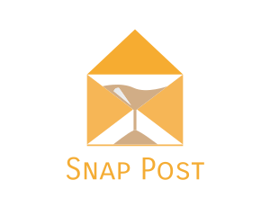 Mail Envelope Hourglas logo design