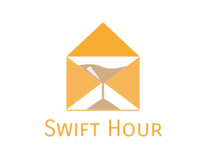 Mail Envelope Hourglas logo design